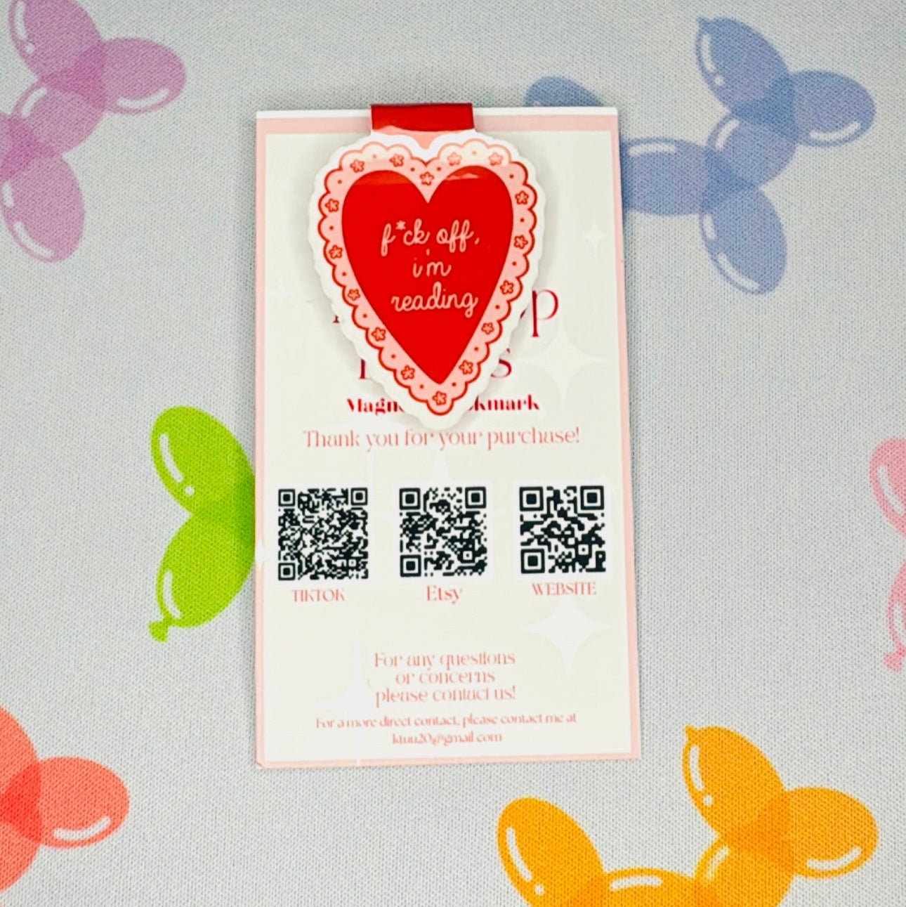 “Fuck Off I’m Reading” Heart Shaped Magnetic Bookmark