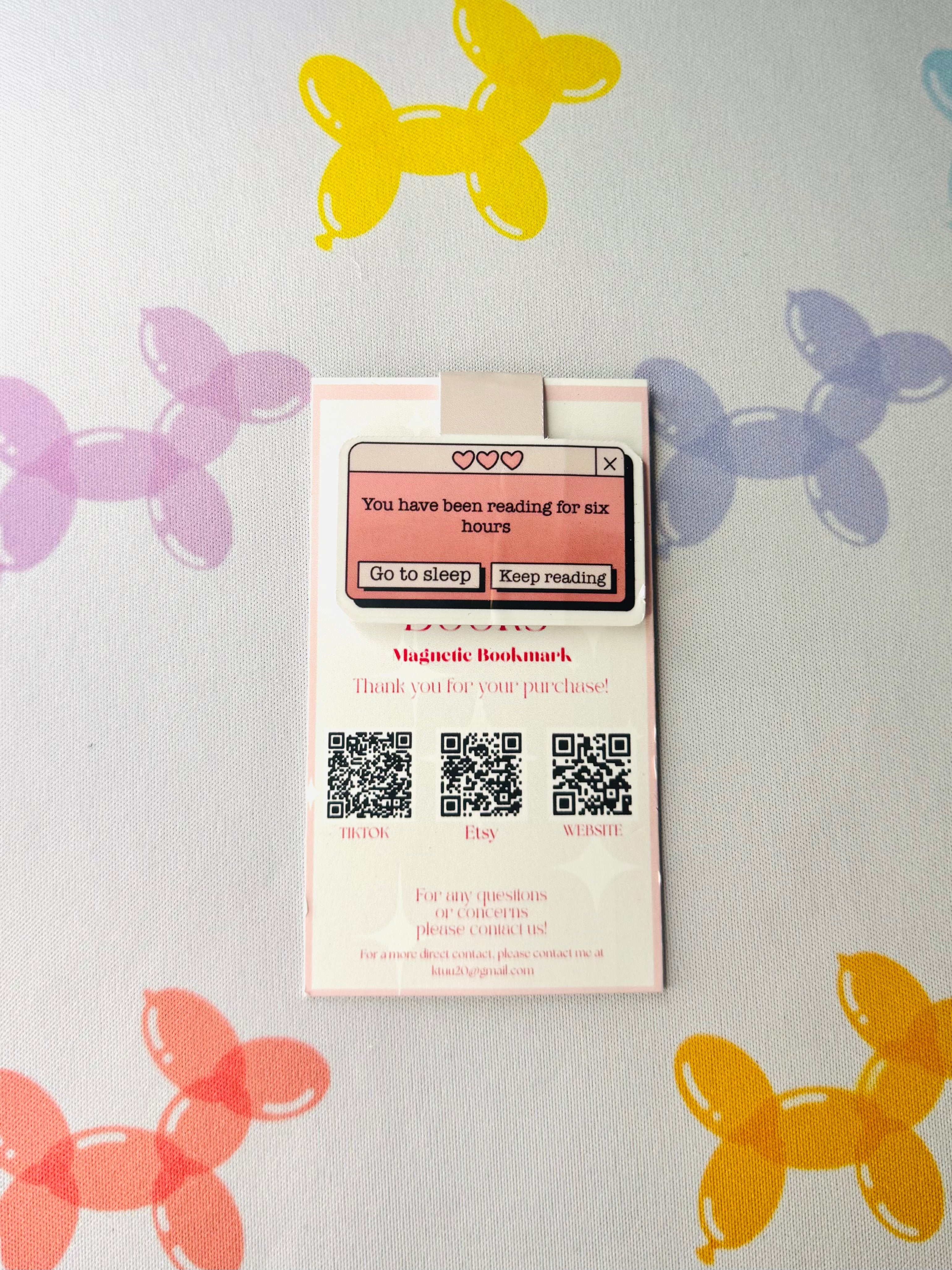 “You have been reading for six hours” Phone Notification Magnetic Bookmark